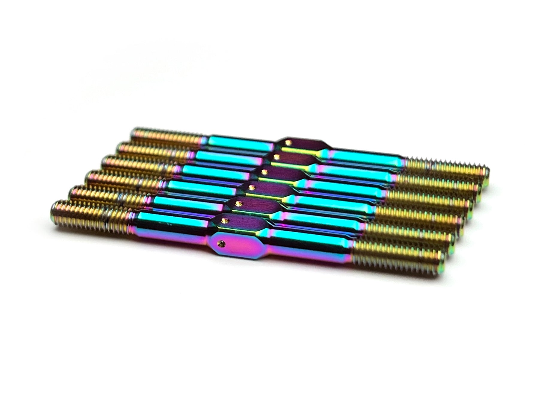 Sortafast titanium turnbuckle kit - 6pc set for the Team Associated B7 and B7.1 buggies - Oil Slick PVD finish