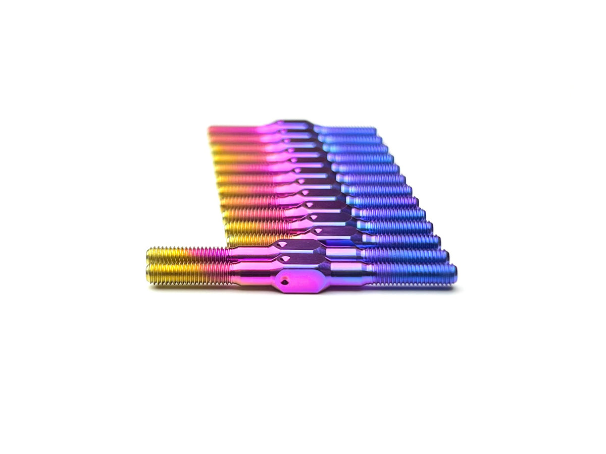 Sortafast titanium turnbuckle kit for the Mugen MTC3 - Shown in hyper berry finish
