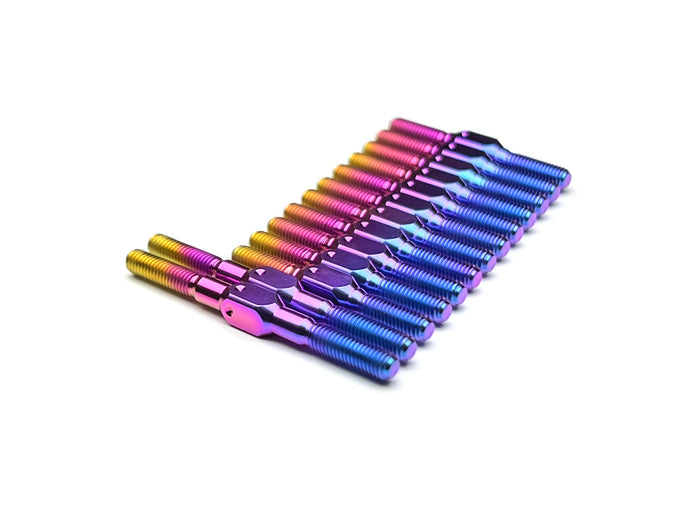 Sortafast titanium turnbuckle kit for the Mugen MTC3 - Shown in hyper berry finish