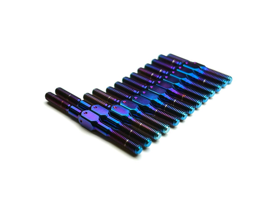 Xray X4 titanium turnbuckle set - 13pcs with upper links - Burnt Blue finish