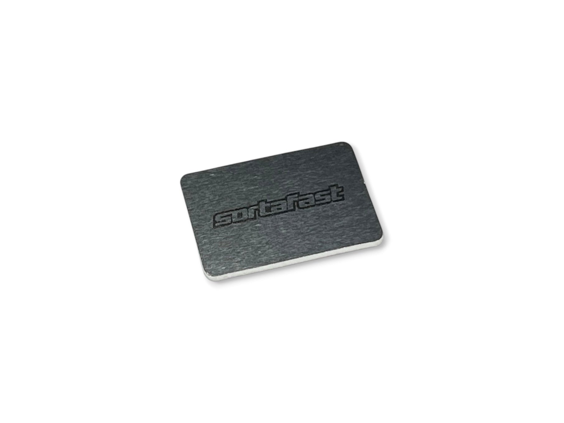 Sortafast 1:28 stainless steel electronics weight plate, 12 × 16 mm, approximately 1g for ESC and receiver mounting.