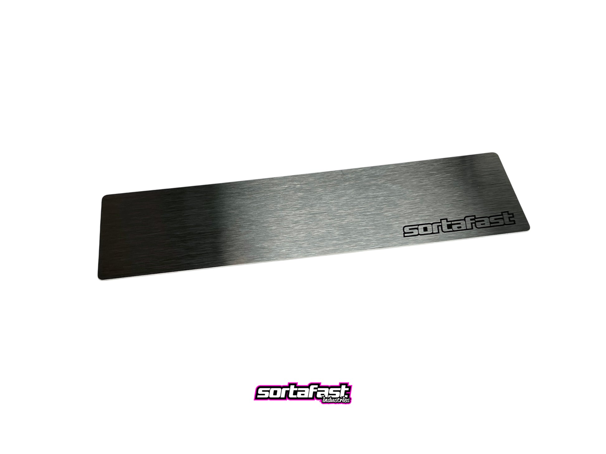 Slim stainless steel battery weight plate for 2S touring car use – shown on white background with sortafast logo on bottom center of screen

