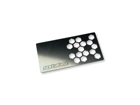 Sortafast 1:28 scale stainless steel battery weight plate - 3.3g inline Hexcix offset