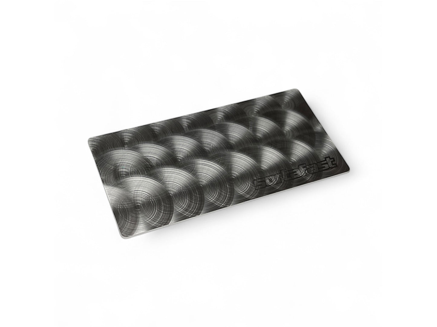 Sortafast stainless steel 1S/2S shorty battery weight plate with hand-applied engine-turned finish (38g).