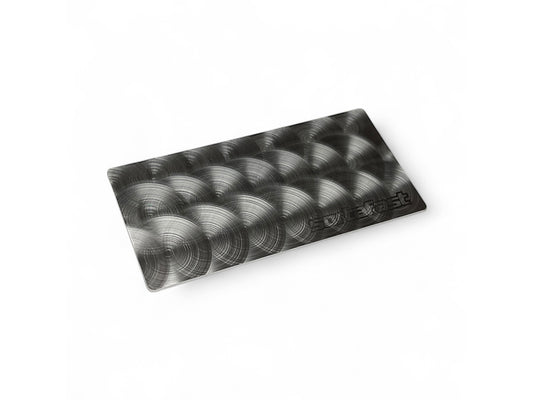 Sortafast stainless steel 1S/2S shorty battery weight plate with hand-applied engine-turned finish (38g).