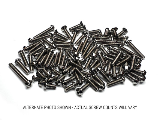 Button head screw kit - Titanium screws shown on a white background.