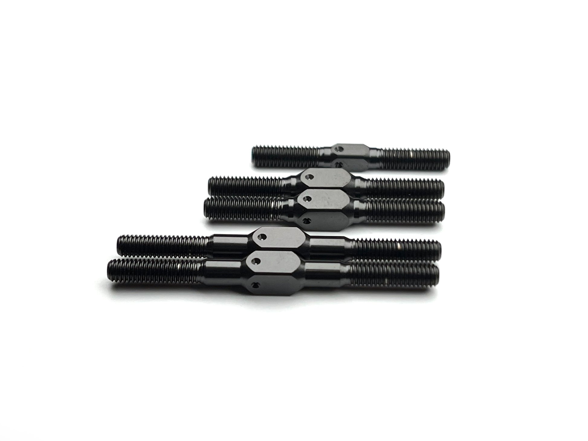 Sortafast stealth black titanium turnbuckle kit for XRAY X4 and X4F touring cars.