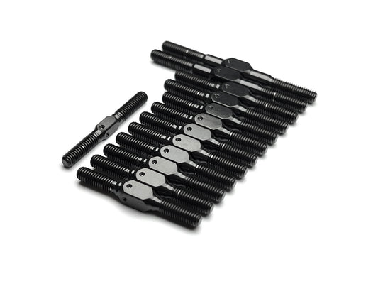 Sortafast stealth black titanium turnbuckle kit for XRAY X4 and X4F touring cars.