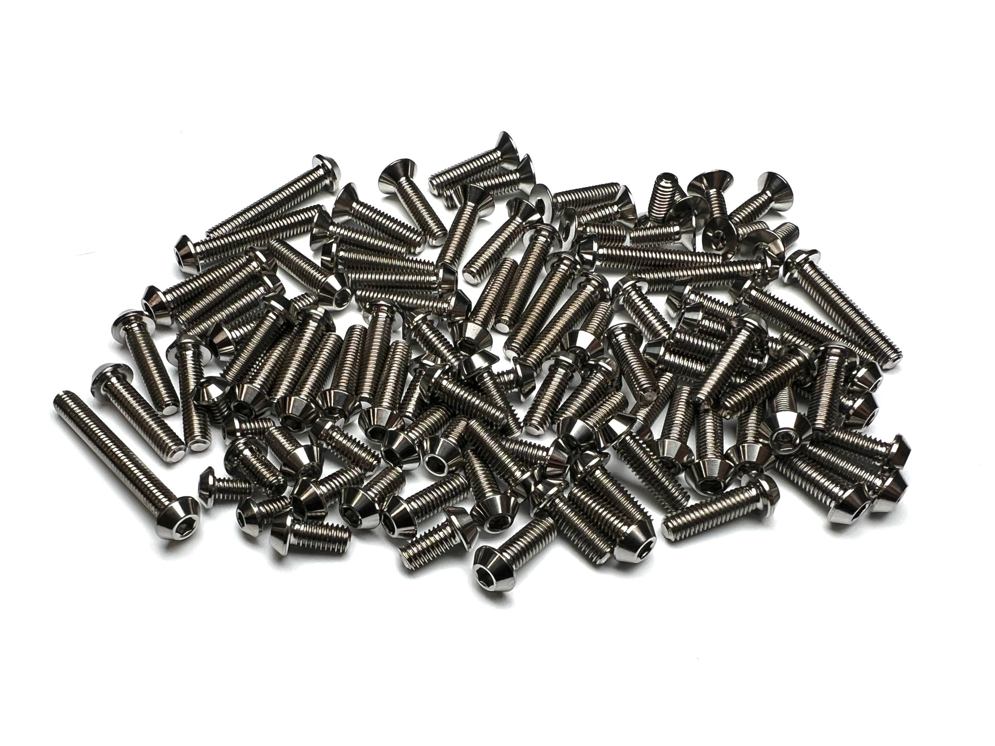 Sortafast titanium topside screw kit — 99pc natural finish for XRAY XB4 ’26 4WD buggy.