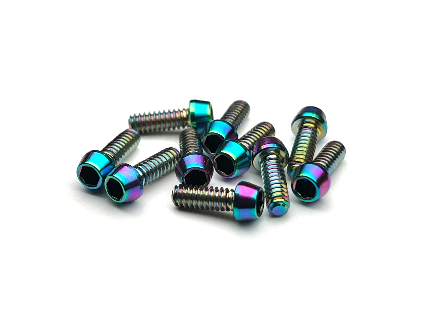Sortafast titanium cap head screws, 4-40 thread, oil slick finsh, 10pc